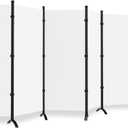 Room Divider, 6 Panel Room Dividers and Folding Privacy Screens, 6FT Partition Room Office Wall Divider for Separation 200" W Fabric, Portable Freestanding Room Divider Wall (White)