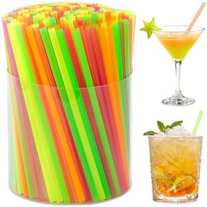 [1000 Pcs] Neon Bar Short Cocktail Straws - 5 Inch 0.16'' Diameter Plastic Disposable Colorful Straws Coffee Stirrers for Whiskey,Bar,Club,Soda,Cocktail,Teas