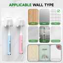 6 Pcs Toothbrush Holders Wall Mounted, Single Slot Design, Shower Self Adhesive Wall Mounted Toothbrush Holder with Cover, Waterproof and Dustproof, Suitable for Bathroom, Family, Travel (Transparent)
