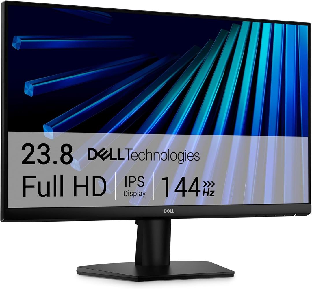 Dell 24 Monitor - SE2426H - 23.8-inch FHD (1920x1080) 144Hz 1ms Display, in-Plane Switching (IPS) Technology, AMD FreeSync, TV 3-Star 2X HDMI, Tilt