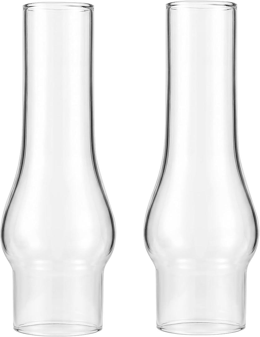 Lewtemi 2 Pcs 1 1/4 Inch Base Tiny Oil Lamp Chimney Kerosene Lamps Shade Oil Lamp Glass Replacement for Miniature Kerosene Lamps (Classic)