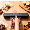 75kPa Vacuum Sealer Machine, Compact Vacuum Sealer for Food, 4-in-1 Food Sealer, Digital Timer, Moist/Dry, Pulse, Seal Modes, with 20 Vacuum Bags, Black