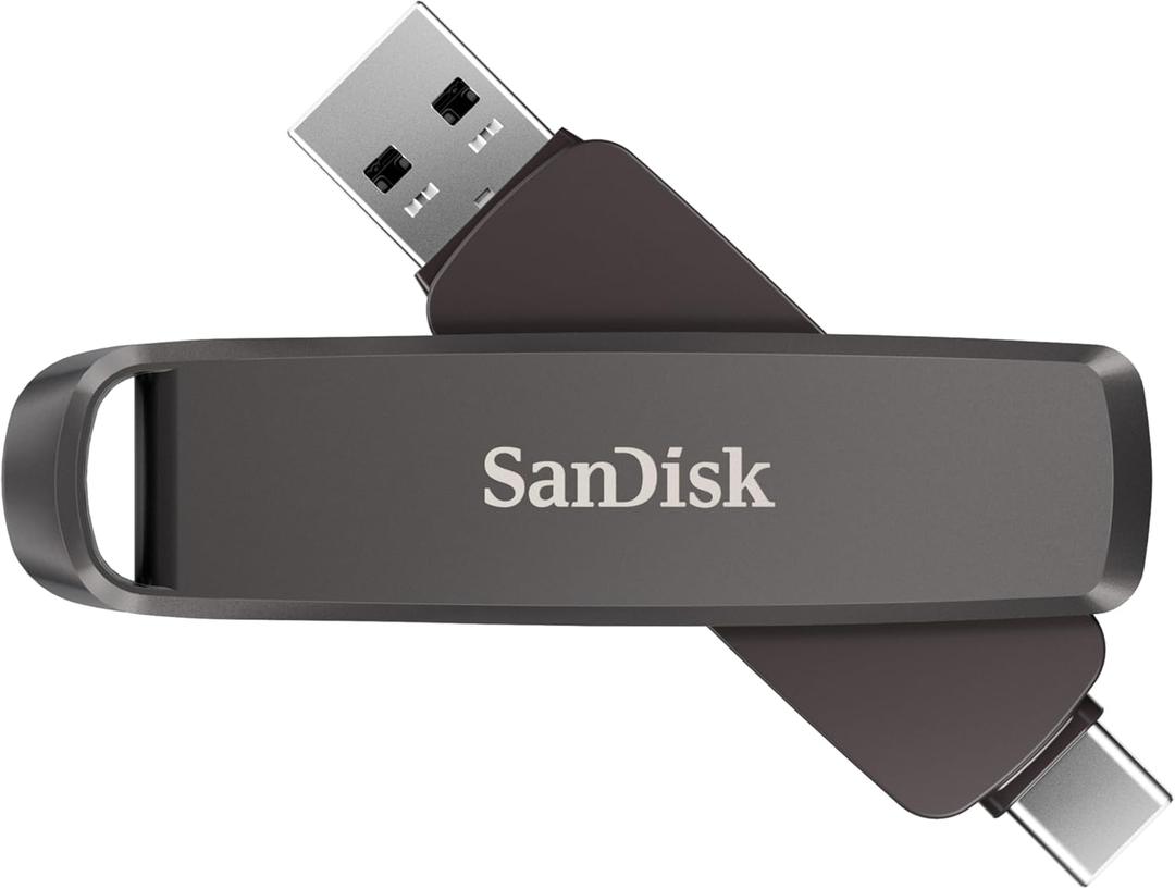SANDISK 512GB Extreme PRO Dual Drive - Up to 1,000MB/s, USB Type-C, and USB Type-A, High-Performance Flash Drive - SDDDE1-512G-G46