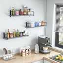 Floating Shelves - 24 Inch Wall Mounted Set of 3, Rustic Wood Storage Shelves for Living Room (Grey)