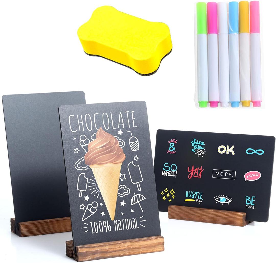 3 Pack 5x7 in Chalkboard Sign Small Chalkboard Decorative Chalkboard with Base Family Message Chalkboard Kid Chalkboard Store Poster Display