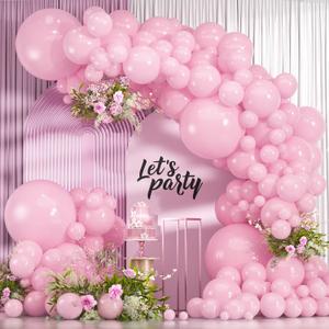 114pcs Light Pink Balloon Garland Arch kit, 18 12 10 5 inch Pastel Pink Latex Balloons Different Sizes for Engagement Bridal Bachelorette Princess Birthday Party Decorations