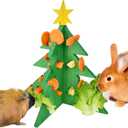 Vehomy Rabbit Foraging Puzzle Toy - Christmas Tree Guinea Pig Bunny Hamster Vegetable Hay Feeder