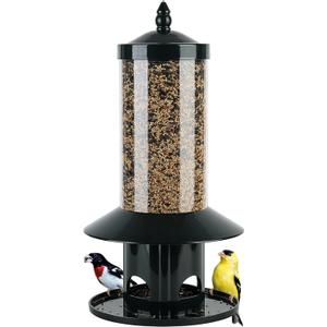 Squirrel-Proof Bird Feeder for Outdoor Wild Bird (15"H Dark Green)