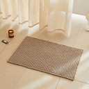 TYUU Waffle Bath Mat, Boho Bathroom Rugs Non Slip Washable Super Absorbent Quick Dry Bath Mat Farmhouse Bathroom Decor, 30"x20" Beige