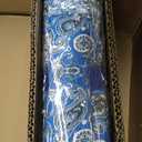 American Mahjong Set with Blue Carrying Bag, 166 White Tiles, 4 All-in-One Rack/Pushers, Mahjong Tiles Set (Ma Jong, Mah-Jongg, Majiang), 1.2" x 0.9" x 0.5"