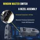 56021912AB Master Power Window Switch & Bezel Assembly Compatible with Dodge Ram 1500 2500 3500 1998-2002, Compatible with Dodge Dakota 1998-2000 Replace# 901-440 DS-1230 56021912AA