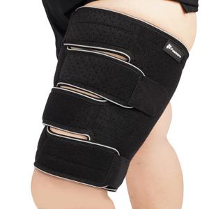 Feamero Plus Size Thigh Compression Wrap for Lymphedema & Swelling Relief, Adjustable Thigh Sleeve for Circulation & Muscle Recovery, Support for Men and Women (Tall, 2XL)