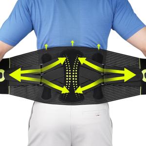 aoFIT Back Brace for Lower Back Pain Relief with 360-Degree Biochemical Hug Support, Back Support Belt for Men and Women, Soft Breathable Fabric Lumbar Support for Herniated Disc, Sciatica M (Obsidian)