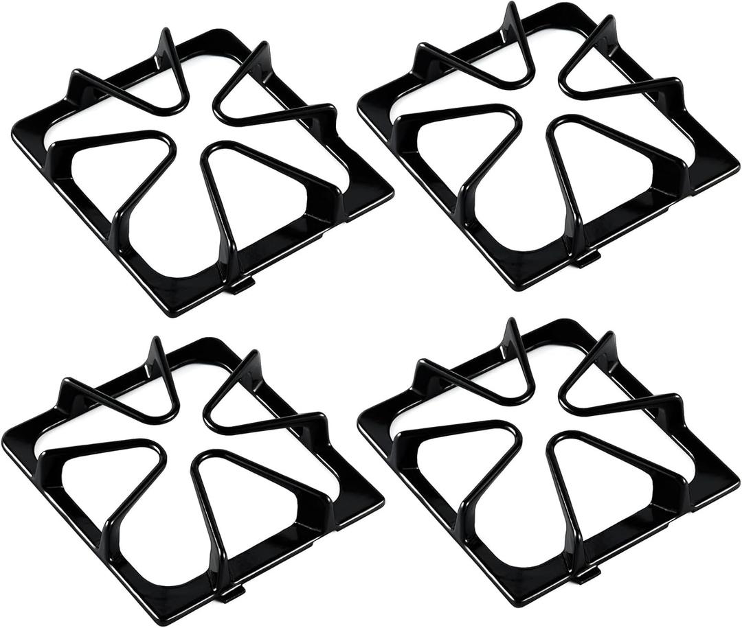 Upgraded W10447925 Burner Grate Replacement for Whirlpool Stove Parts 8.3x8.8 IN Gas Stove Grate Kenmore Maytag Gas Range Parts Amana Inglis Kirkland Cooktop Stove Top Grates Rack Set 4Pcs