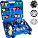 31PCS Coolant Pressure Tester Kit, Radiator Pressure Tester and Vacuum Refill Kit for Automotive Cooling System, Includes 23 Adapters