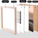 KINLINK 12x12 Picture Frame, Natural Square Solid Wood Frames for Pictures 8x8 with Mat or 12x12 without Mat, Wall Display Photo Frames Natural Wood 4 Pack