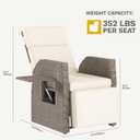YITAHOME Outdoor Recliner Chair, Wicker Recliner Chair 150Reclining, Beige | All-Weather Reclining Lounge Chair w/2.8" Thick Cushions & Adjustable Footrest for Comfort, Solid Iron Frame, Flip Side Table