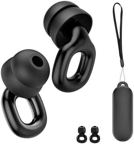 Thunelec Ear Plugs for Sleeping Noise Cancelling, 35dB Noise Reduction Reusable Soft Silicone for Sleep, Focus, Events, Black