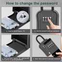 Key Lock BoxPortable Waterproof 4 Digits Combination Lockbox with Removable ShackleResettable Code Safe Security Lock Box for Home, Office, Garage, Apartment Spare Key Storage (1 Pack, Black)