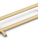 goldenwarm 25 Pack Solid Iron Cabinet Pulls Gold Drawer Pulls 6-1/4 Inch Gold Cabinet Handles Kitchen Drawer Handles for Bedroom Cupboard Dresser (6-1/4'' Hole Center)