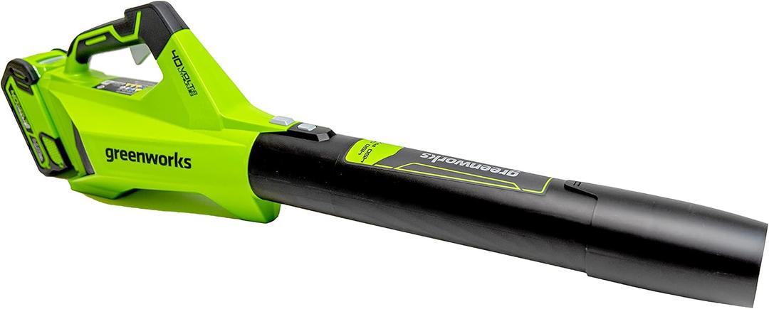 Greenworks 40V Brushless Cordless Leaf Blower (125 MPH /450 CFM) / Turbo Mode Electric Axial Jet Blower, High Power, Lightweight & Quiet for Yard Patio Driveways Debris Leaves Dust Cleanup, Tool Only