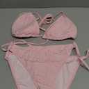 Women 3 Piece Swimsuits - Halter Triangle Bikini Sets with Cover Up Sexy String Tie Side Bathing Suits, L