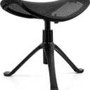 Lilithye Footrest for Desk Adjustable Height 2-in-1 Function Rotatable Ergonomic Under Desk Footrest Ottoman Stool Rolling Leg Rest for Home Office (Black)