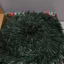 5 Ft Pop Up Christmas Tinsel Tree with Timer Warm White & Multi Color Change Lights Battery Operated Pencil Christmas Slim Tree with 25 Ball Ornaments & Star Xmas Home Indoor Holiday Decor (Green)