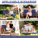 Porch Swing Cushions 48 inch Waterproof Outdoor Swing Cushion Replacement 2 Seater Thick 5in Patio Swing Cushions for Outdoor Furniture Bench (Navy Blue-48x40inch)
