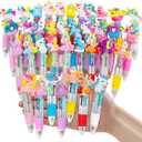 CZWZ 30Pcs Mini Multicolor Pens in One 4-in-1 Cute Pens Bulk, Ballpoint Pen for Birthdays and Parties, Fun Gifts Assorted Ink Kawaii Pen