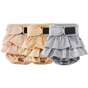 Reusable Dog Diapers Female Large Washable, Premium Doggie Diaper for Dogs, Pack of 3, Highly Absorbent Dog Diaper for Heat, Incontinence and Puppy Training (L)