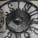 20 Inch Large Metal Wall Clock with Voice and Light Sensor Night Light, Glow in The Dark Non-Ticking Silent Battery Operated Decorative Oversized Wall Clock for Bedroom Living Room Decor (Dark Brown - Arabic Numbers)