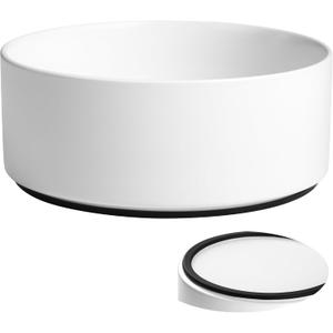 Large Dog Bowls, Non Slip Heavy Ceramic Dog Food and Water Bowl with Silicone Base, 8" Pet Feeding Bowl for Small, Medium, and Big Dogs (White, 8 Inches)