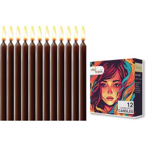 Box of 12 Brown Candles | 4 inches Tall & 3/4 inch Diameter | Supplies for Your Personal Altar & Intentions | Room Decor | Taper Candlesticks