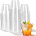 N9R 100PCS 9 oz Clear Plastic Cups for Cold Beverages, Disposable Plastic Cups Tumblers, Heavy Duty Cocktail Cups for Parties, Weedings, Events and Gatherings