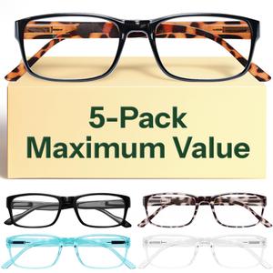 Gaoye +1.5 Professional Reading Glasses for All Day - Computer Readers with Blue Light Protection - Value Pack