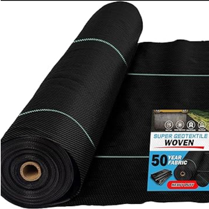 2.4oz-6.5FTx400FT Weed Barrier Landscape Fabric - Durable Weed Block Gardening Ground Cover Mat, Woven Geotextile Fabric for Underlayment, Commercial Driveway Stabilization, Weed Control Cloth