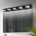5-Light Bathroom Vanity Light, Modern LED Bathroom Light Fixture Over Mirror, Matte Black Bath Wall Lighting, Dimmable 5500K Vanity Lighting Fixture with 360Rotable Head, 5-Light,40lnch