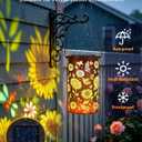 Colorful Solar Lanterns Outdoor Waterproof, Birthday Gifts for Women Mom Grandma, Hanging Sunflower Solar Lanterns, Metal Lanterns Decorative Outdoor for Yard, Patio, Porch, Garden