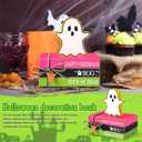 Yookeer 4 Pieces Halloween Ghost Decor Wooden Ghost Tiered Tray Decor Wood Book Stack Halloween Neon Sign Table Sign for Home Room Table Mantle Fireplace Shelf