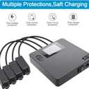 Hanatora LCD Simultaneous Charger with Storage Charge for DJI Mini 5 4 3 Pro Battery,Fast Multi Parallel 6 in 1 Display Charging Hub Drone Accessories