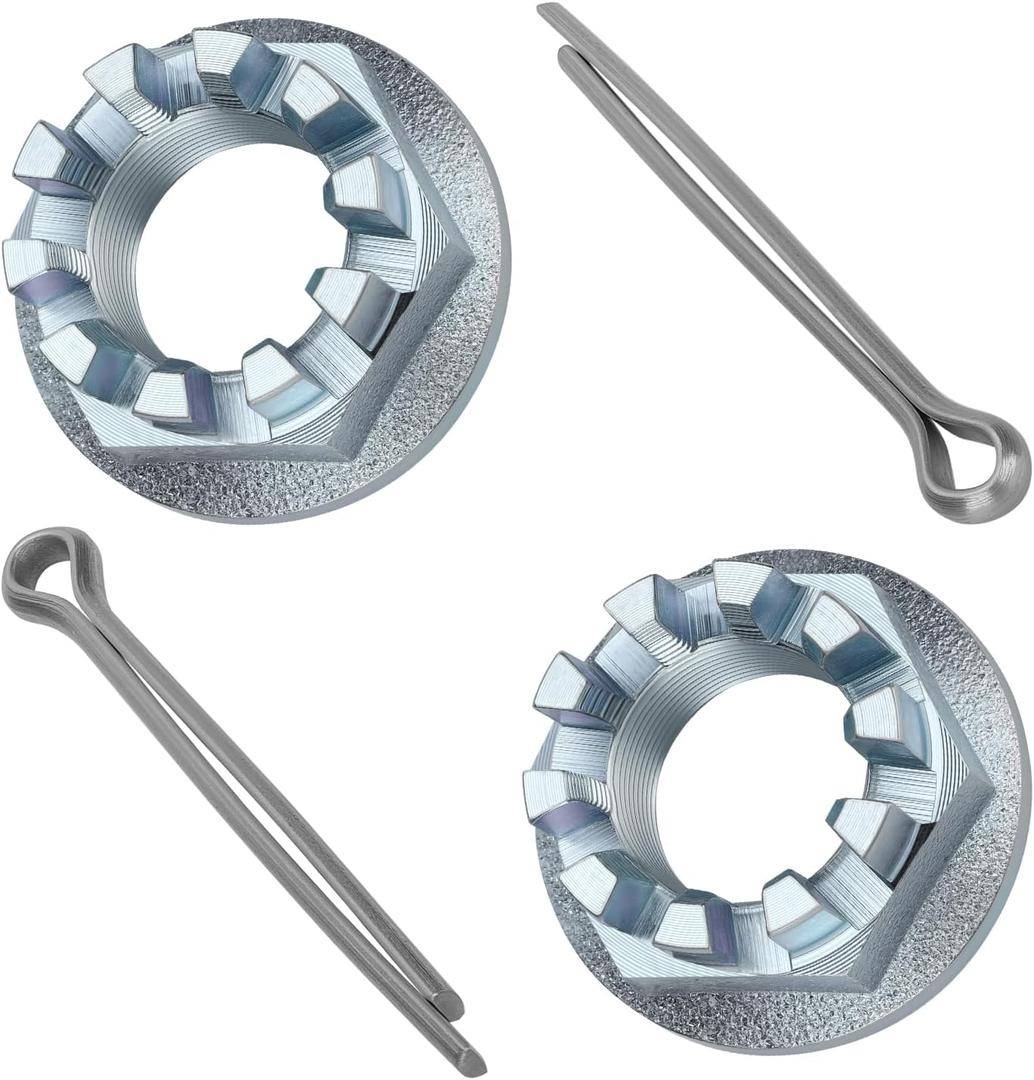 M MATI 2 Pcs Rear Axle Nuts with Pins for Honda Rancher 350 400 420 Foreman 400 450 500 520 Recon 250 Rubicon 500 520 Rincon 650 680 90304-HM7-A10 90304-HM7-000 94201-40400