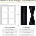 NICETOWN French Door Curtains for Door Window, 100% Blackout Privacy Thermal Insulated Window Covering for French Front Glass, 1 Panel, Black, 25 x 72 inches Long