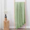 inhand Sage Green Throw Blanket for Couch, Soft Living Room Home Decor Knitted Twin Size Blanket, Outdoor Lightweight Breathable Summer Blanket, Farmhouse Warm Woven Decorative, 60"x80" (Basil)