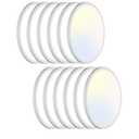 libtit 13 Inch Led Flush Mount Ceiling Light Fixtures,3200lm 28W 3 Color 3000K 4500K 6000K Selectable, Low Profile Thin Surface Mount Lighting Fixture for Bathroom Kitchen Office (White, 12 Pack)