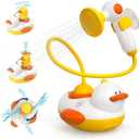 Duckie Baby Bath Shower Head, Toddler Bath Toys for Kids Ages 1-3, Baby Shower Head for Bathtub with Three Squirting Ducks, Birthday Gift for Toddler Boys Girls