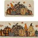 Fall Pumpkin Kitchen Mat Thanksgiving Kitchen Rugs Set of 2, Fall Kitchen Mats for Floor, Fall Kitchen Decor Home Decorations