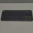 Logitech K400 Plus Wireless Touch TV Keyboard with Easy Media Control and Built-in Touchpad, HTPC Keyboard for PC-Connected TV, Windows, Android, ChromeOS, Laptop, Tablet - Black