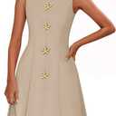 ZESICA Women's Sleeveless Cocktail Short Dress 2026 Summer Elegant Crewneck Formal Business Club Party Mini Dresses