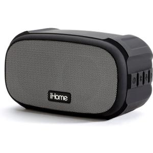 iHome Weather Tough Water & Shock Resistant Bluetooth Portable Speaker with Long Life 18 Hour Mega Battery, Portable, Loud Volume with Carry Loop, iP46 Rated